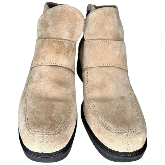 Hush Puppies Waterproof Suede-like Casual Square Toe Ankle Boots in Tan, size 8 - Picture 7 of 7